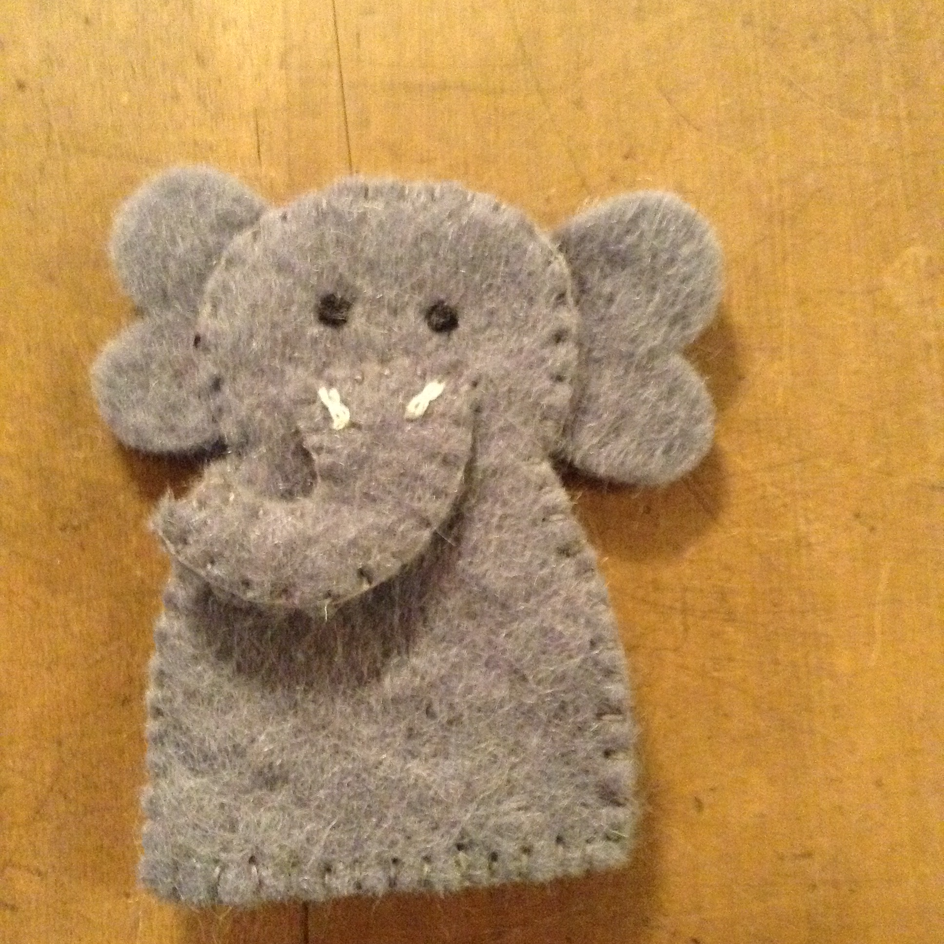 Felt Finger Puppet - Elephant - 100% wool