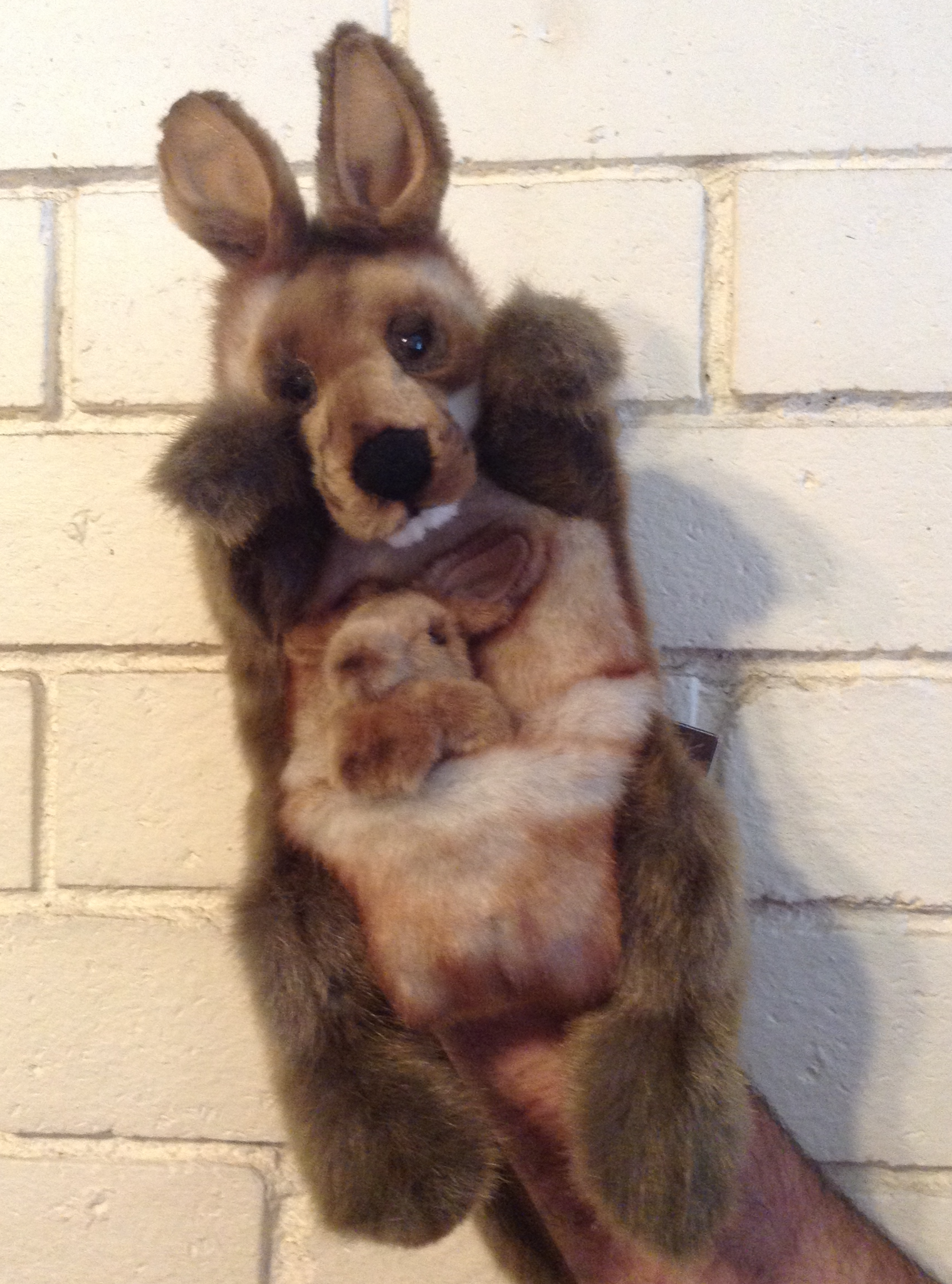 Hansa Hand Puppet - Kangaroo and Joey