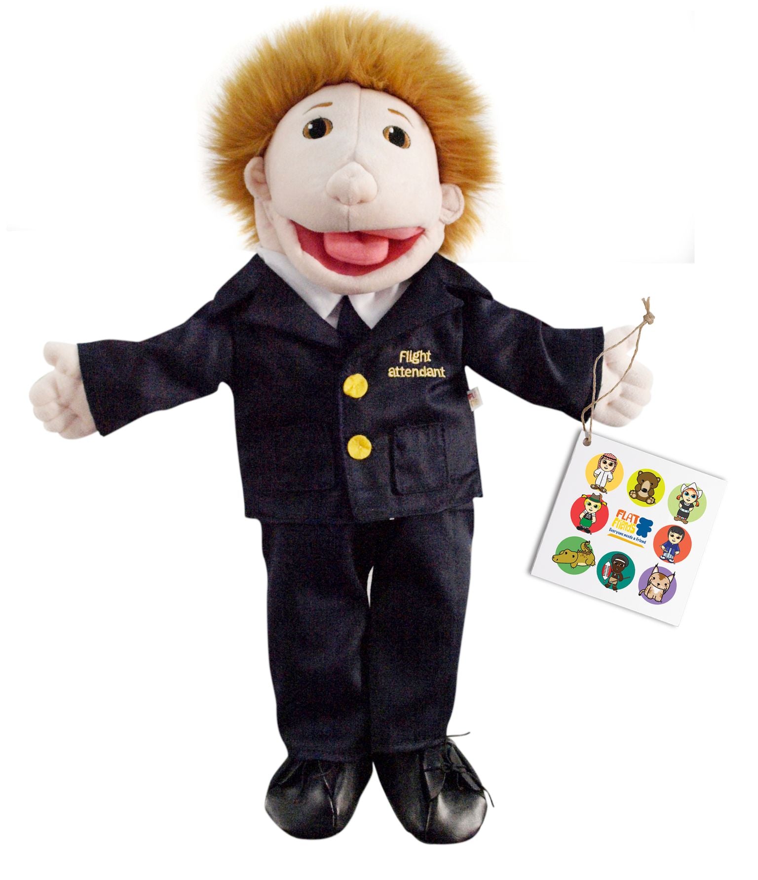 Hand Puppet - Boy, Dressed as a Flight Attendant