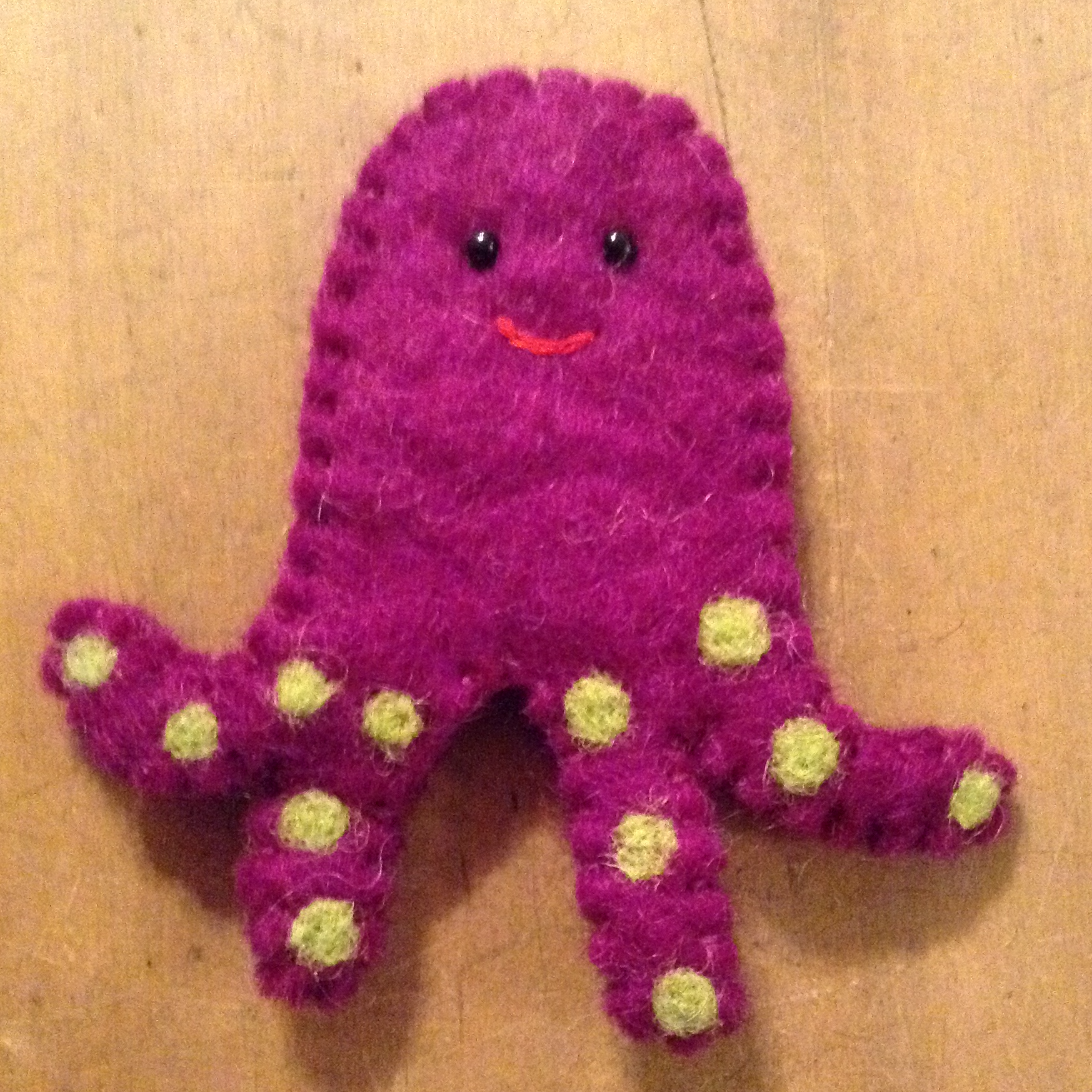 Felt Finger Puppet - Octopus - 100% wool felt