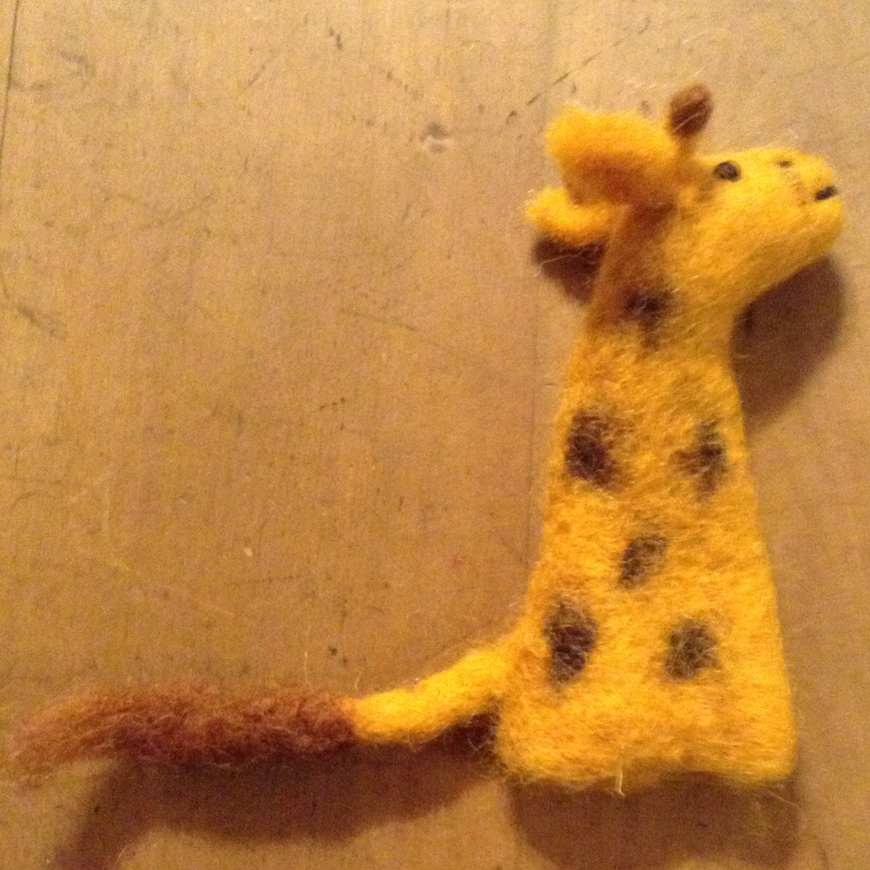 Felt Finger Puppet - Giraffe - 100% wool felt