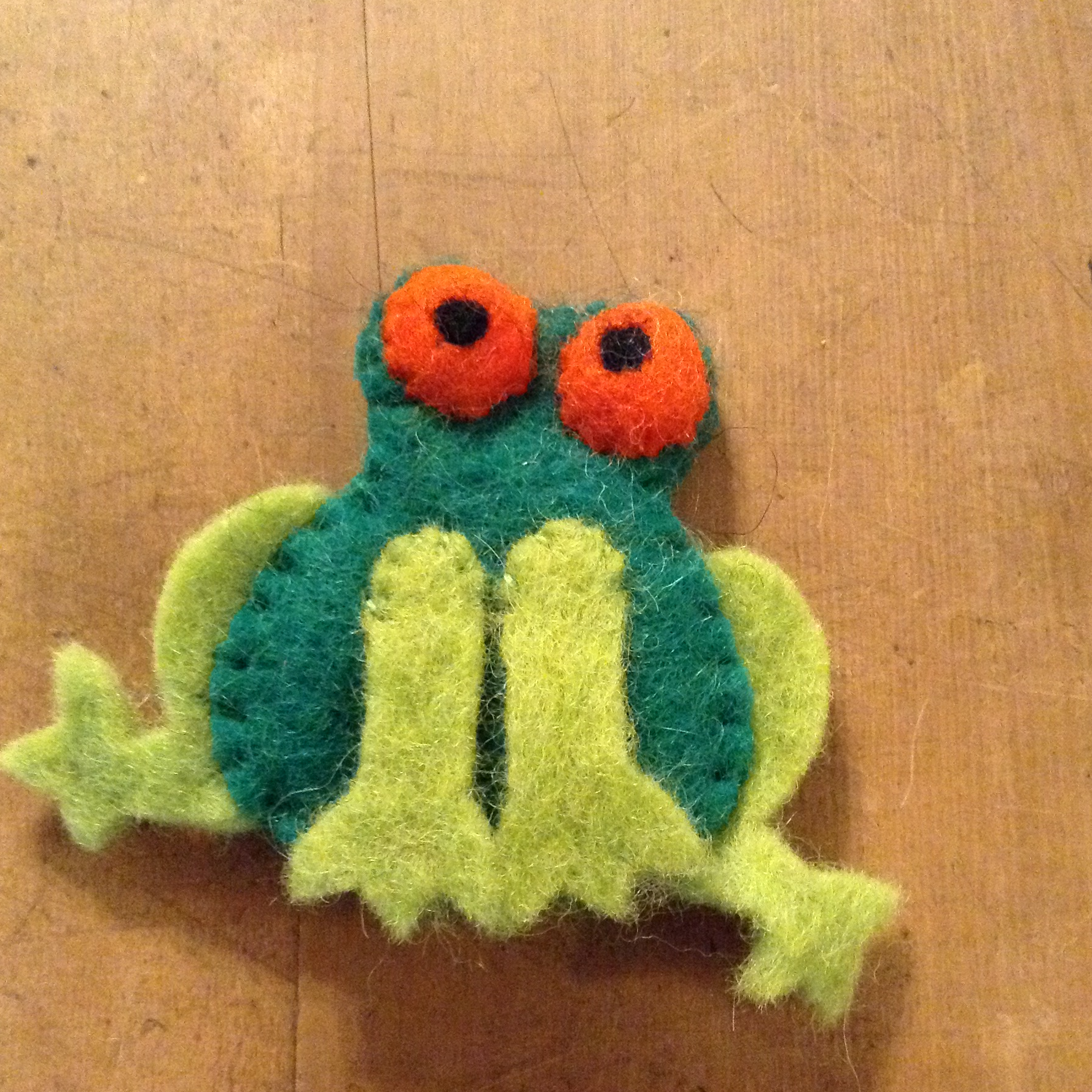 Felt Finger Puppet - Frog - 100% wool felt