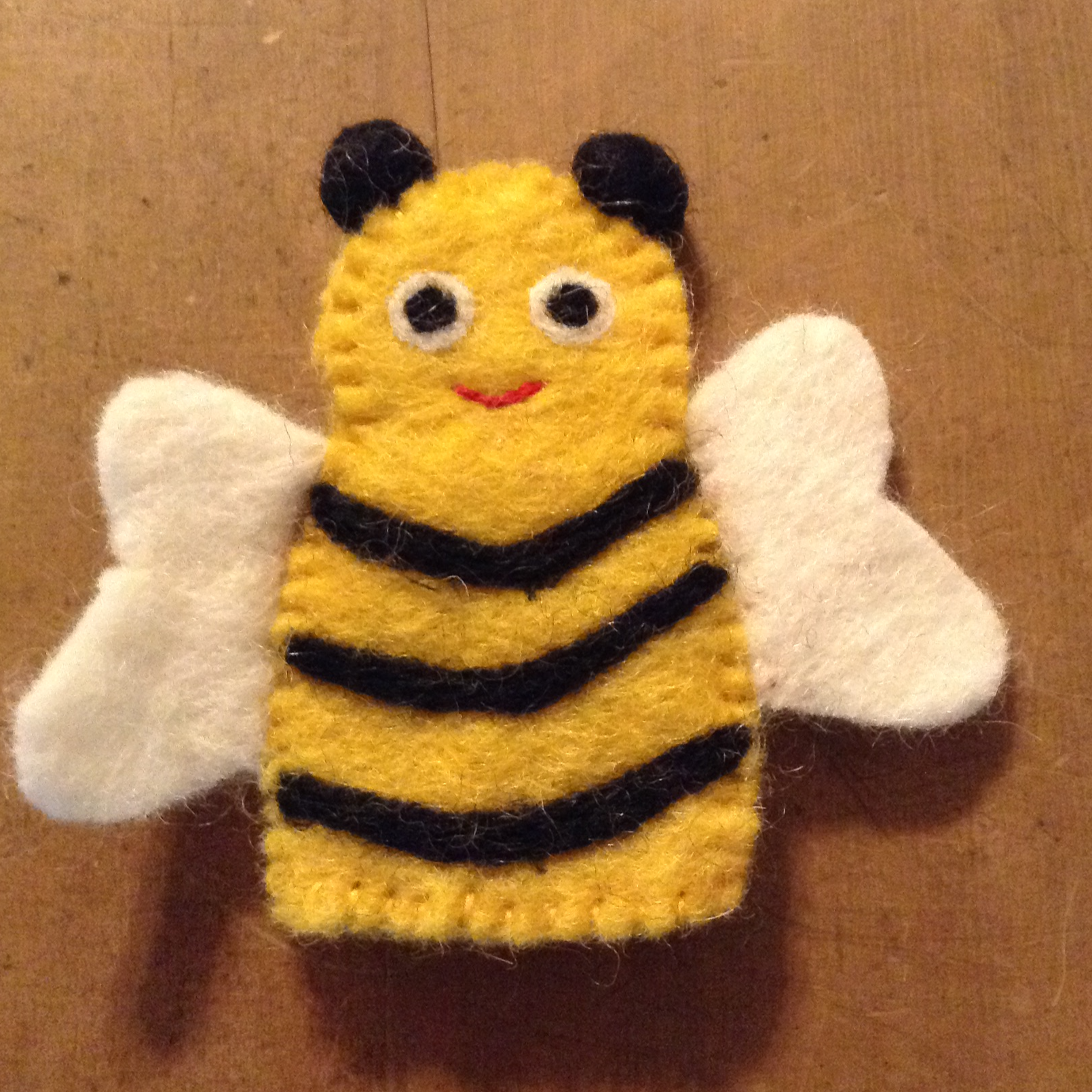 Felt Finger Puppet - Bee 100% wool