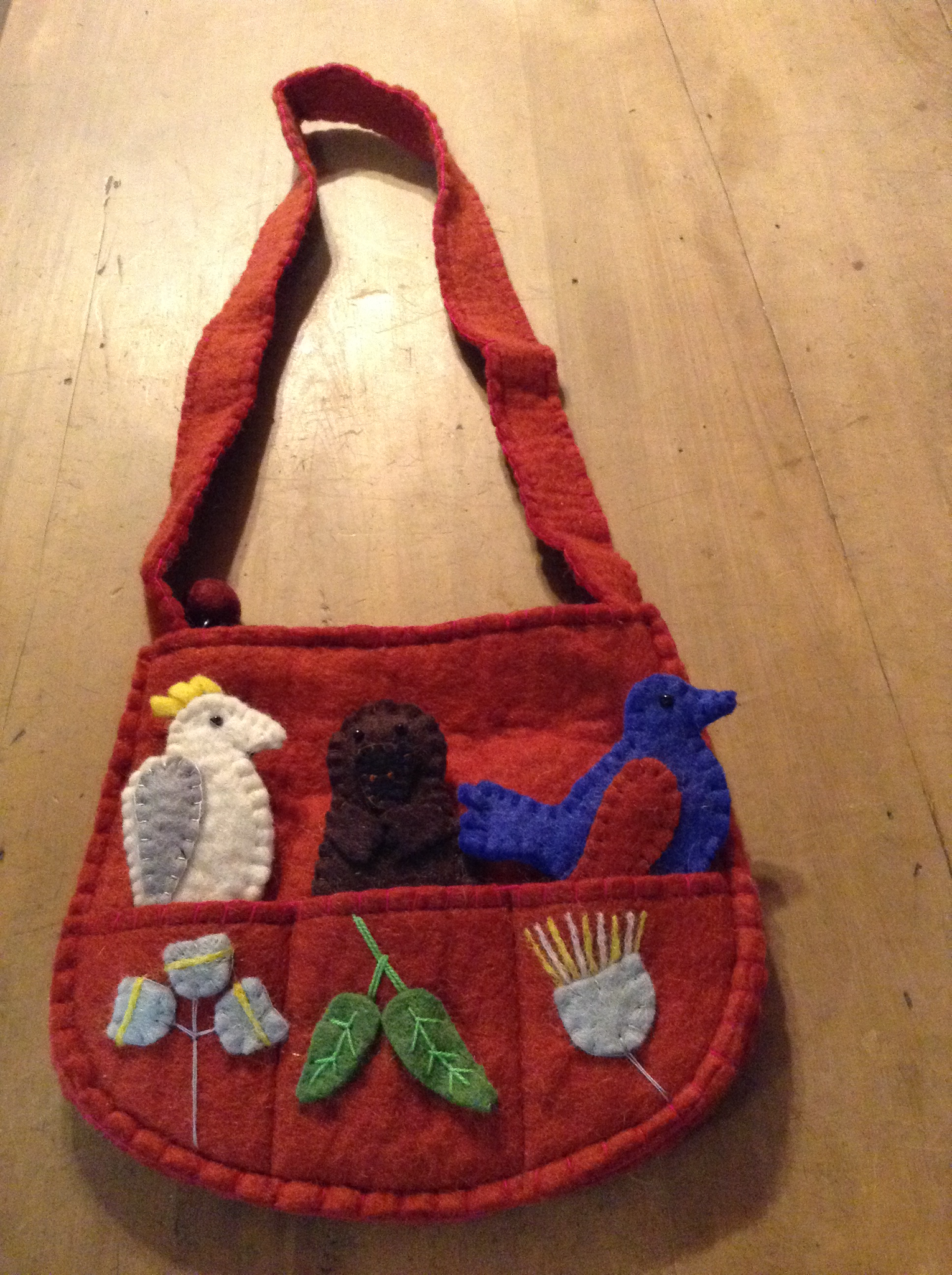 Felt Finger Puppet Bag - brown