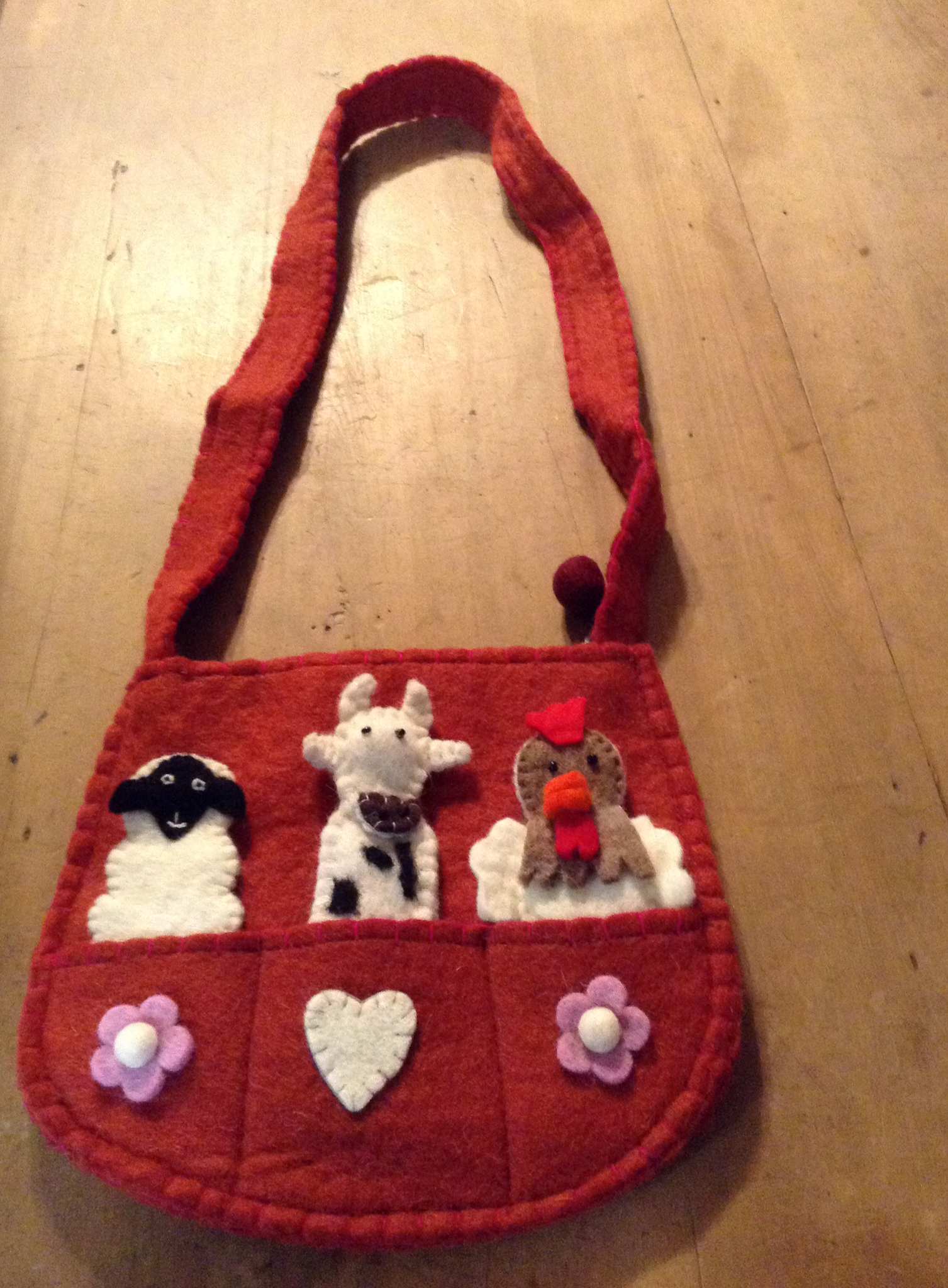 Felt Finger Puppet Bag - brown