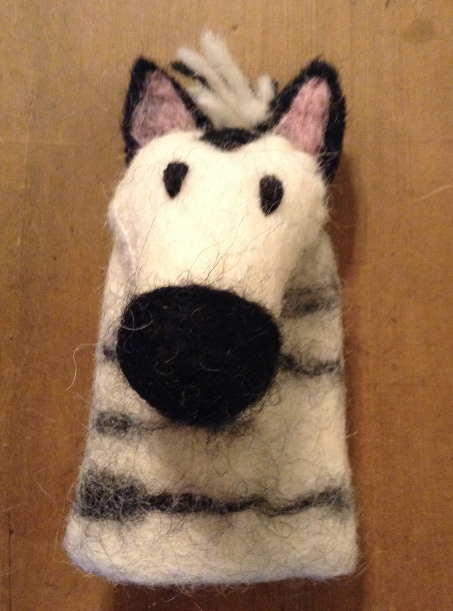 Funzel Puppet Felt Finger Puppet - Zebra – Hanzon Puppets