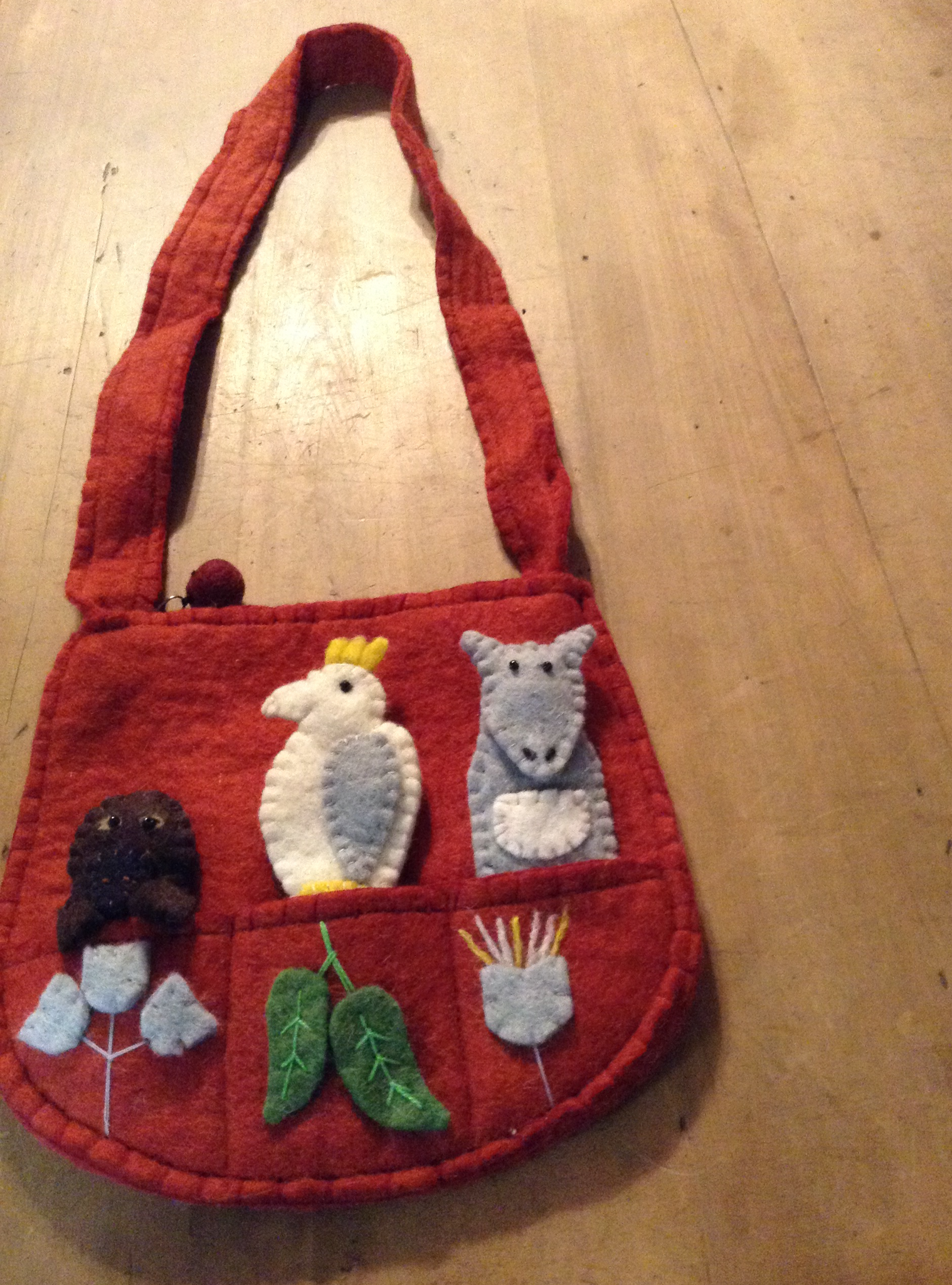 Felt Finger Puppet Bag - brown