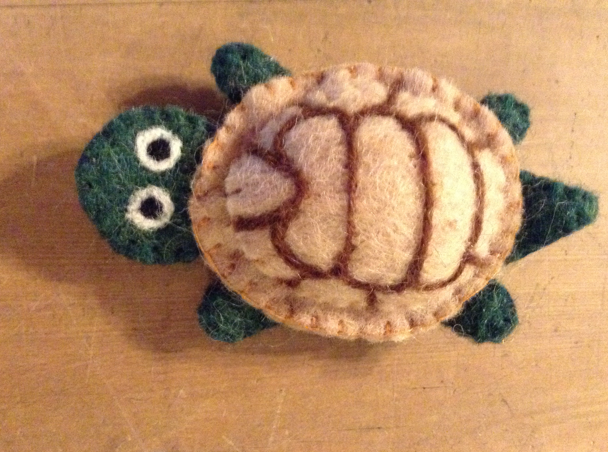 Felt Finger Puppet - Turtle - 100% wool felt