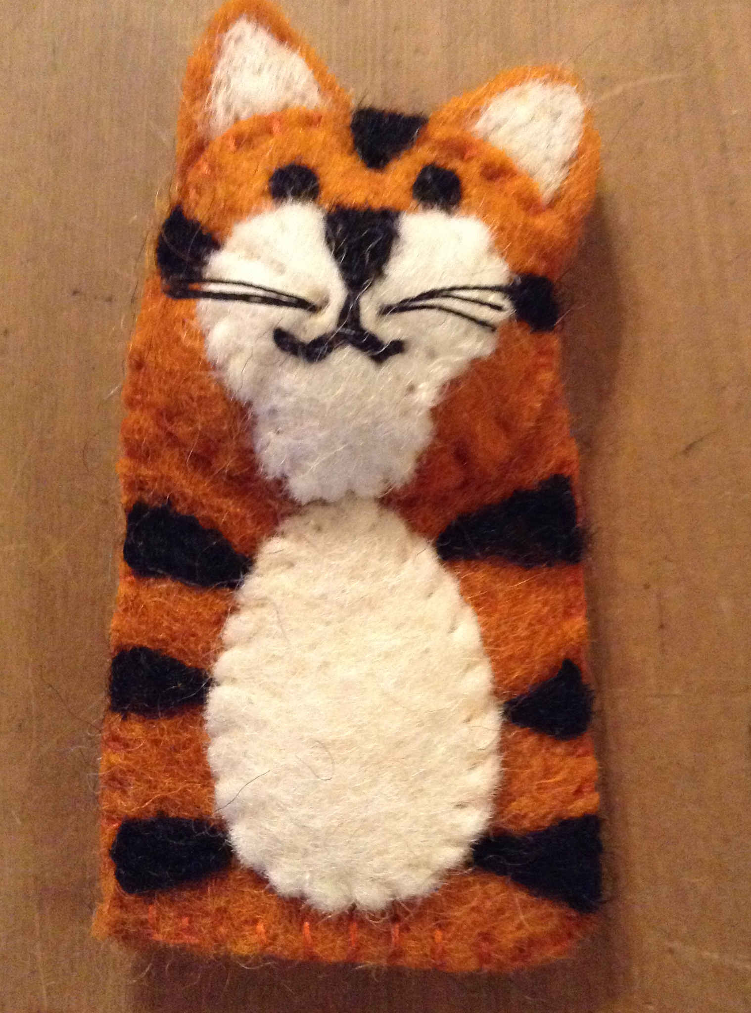 Felt Finger Puppet - Tiger - 100% wool felt