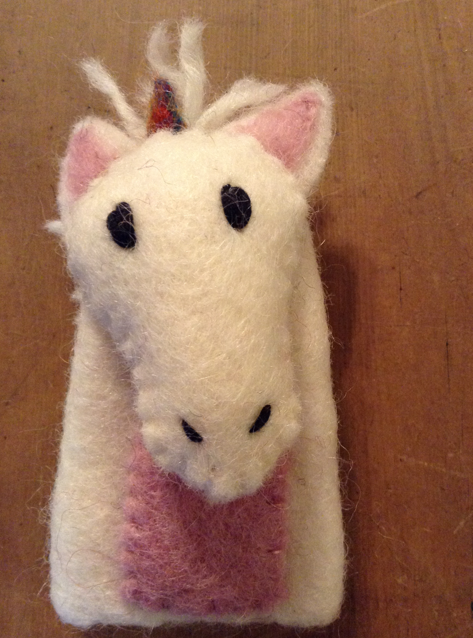 Felt Finger Puppet - Unicorn - 100% wool felt