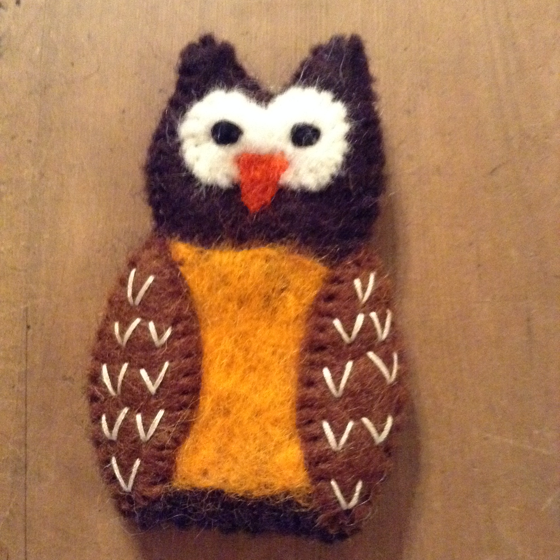 Felt Finger Puppet - Owl - 100% wool felt